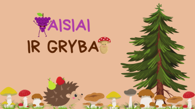 vaisiai ir grybai 5-7 metu vaikams